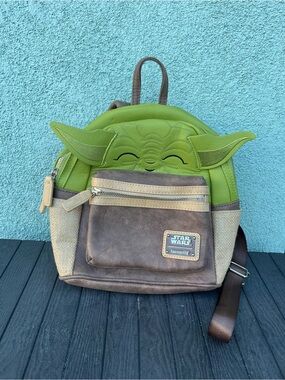 Loungefly Star Wars Yoda Green and Brown Mini Backpack